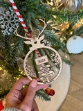 Personalized Travel Places Location Sign Post | Christmas Ornament | Couple Christmas Bauble | Gift Ideas | The Places We've Been | Reindeer