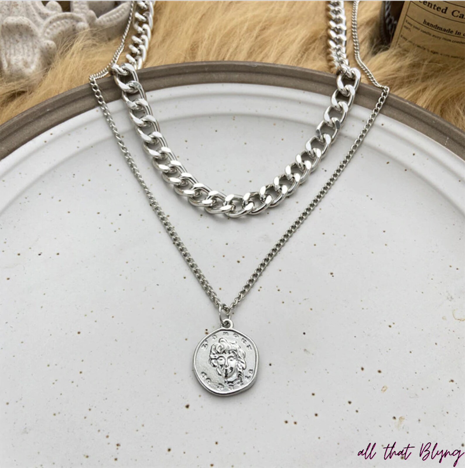 Vintage Multi layer Coin Chain Choker Necklace gold Chunky Etsy