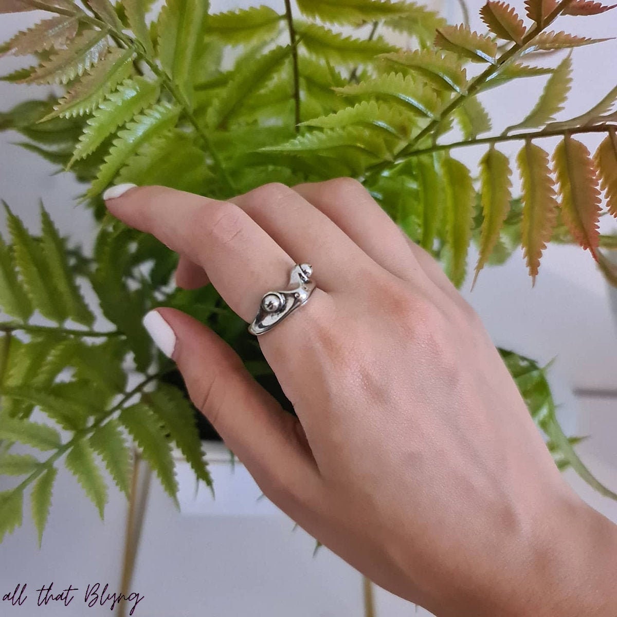 Vintage Frog Ring|Adjustable Frog ring silver handmade friendship rin…