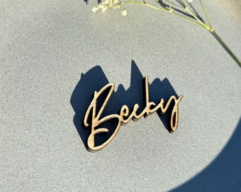 Personalised Place Names | Wooden Place Names | Unique Wedding Favours | Wooden Laser Cut Names | Wedding Name cut out | Place Setting
