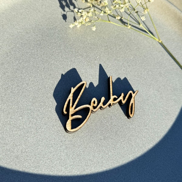 Personalised Place Names | Wooden Place Names | Unique Wedding Favours | Wooden Laser Cut Names | Wedding Name cut out | Place Setting