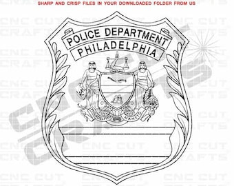 Philadelphia Police Department Vector Badge SVG, DXF, Cnc, Cricut, Laser engraving, vinyl cutting, Cnc Router File, Laser metal etching file