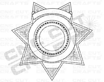 Sheriff Badge SVG Template, Laser Cut File (Digital Download)