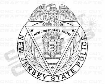 New Jersey State Police svg Badge patch logo monogram without number svg, dxf, cnc, cricut, vinyl, cutting, laser engraving digital file