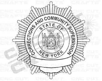 NY, Corrections, & Community, Supervision, blank logo, Black white, clipart, Vector, svg, dxf, png, cricut, laser, cnc, router, cut file,