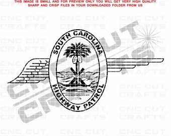South Carolina Highway Patrol svg logo badge patch black white vector outline cnc, laser cut, wood engraving, digital file