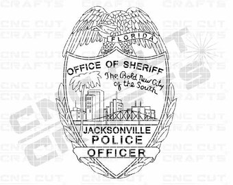 JACKSONVILLE Police Officer svg dxf cnc cut cricut badge logo patch monogram vector florida