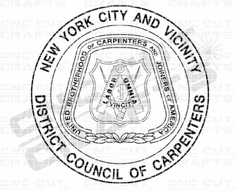 New York City and Vicinity District council of carpenters union svg logo vector dxf black white