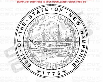 New Hampshire State Seal, Vector SVG, CNC Laser Cut File