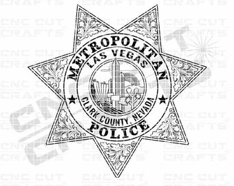 Metropolitan police badge svg Clark County Nevada Police logo patch Monogram cnc router laser engraving cutting file