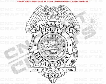 Kansas City Police Badge Vector, Laser Cut File (svg, dxf, eps, png, jpg)