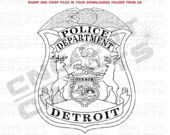 Detroit Police Badge Vector, Laser Cut File (SVG DXF EPS) - Etsy