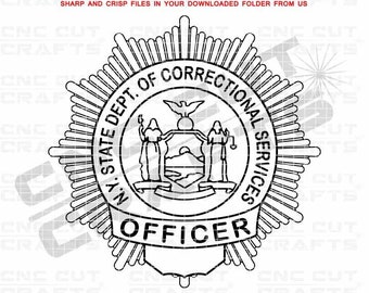 NY State Department of Correctional Services Officer Badge Vector Svg Cut File for Laser Cutting, Wood Engraving, Cricut Svg, Vinyl Cut