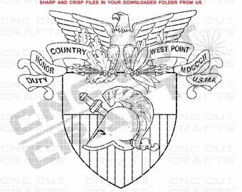 United States Military Academy West Point logo vector svg dxf outline cricut svg, cnc laser cut, cnc router file, laser engraving file