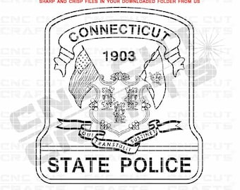 コネチカット州警察巡査部長警察バッジSVG CNCレーザー - Etsy 日本