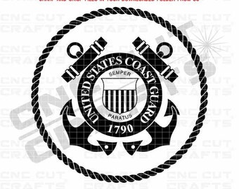 US Coast Guard Insignia Svg vector logo, badge, patch, emblem, monogram, cnc laser cut, cricut, wood, metal engraving, digital cutting file