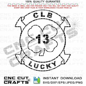 Combat Logistics Battalion 13 Insignia svg vektor clb 13 lucky 13 patch clipart silhoutte cnc laser vinyl cutting file