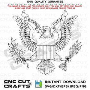US Army Eagle svg E.pluribus Unum logo vector crest patch emblem monogram cnc router cricut laser wood engraving digital cutting file