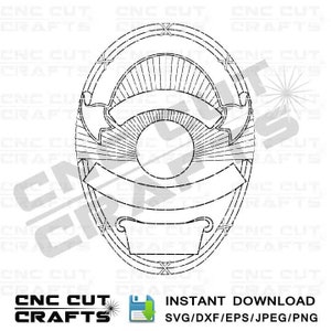 Blank editable police sheriff sergeant officer chief badge patch cnc cut file tool path cricut vector