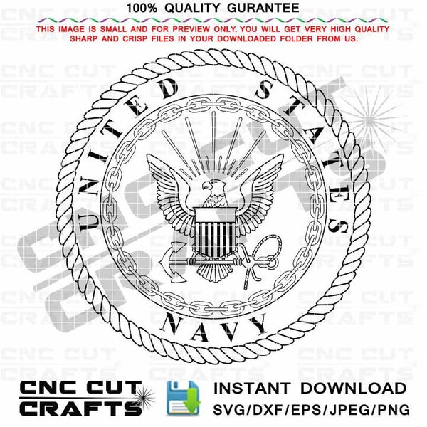 US Navy svg, vector logo, seal, Insignia, Emblem, badge, patch, monogram, crest, sticker, Navy Eagle black white outline cnc laser cut file