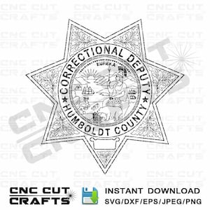 Correctional Deputy Sheriff svg logo Badge Humboldt County California dxf cricut cutting file