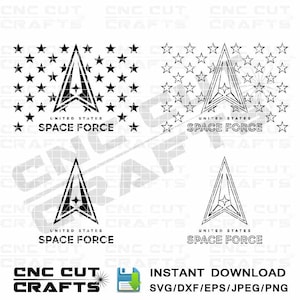 Us Space Force Seal svg for Custom flag Star union in 4 different style 4 fichier séparé cnc routeur laser coupe fichier cricut fichier