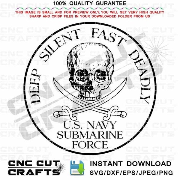 Navy Submarine Force vector svg logo, insignia, Badge, emblem, Seal, patch, black white CNC Cut, Cricut Svg, Vinyl Cut File, svg toolpath