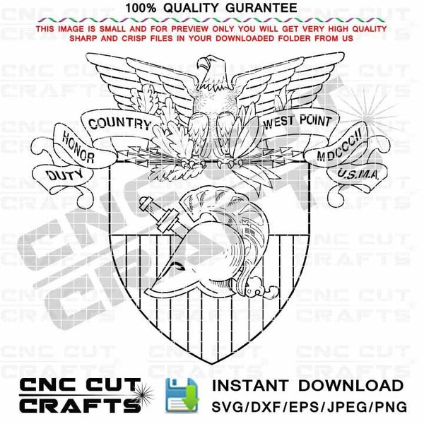 United States Military Academy West Point logo vector svg dxf outline cricut svg, cnc laser cut, cnc router file, laser engraving file