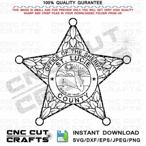 ST Lucie County Florida Sheriff Office vector Badge svg outline, dxf, cnc cut, cricut, laser cut, laser engraving, cnc router file