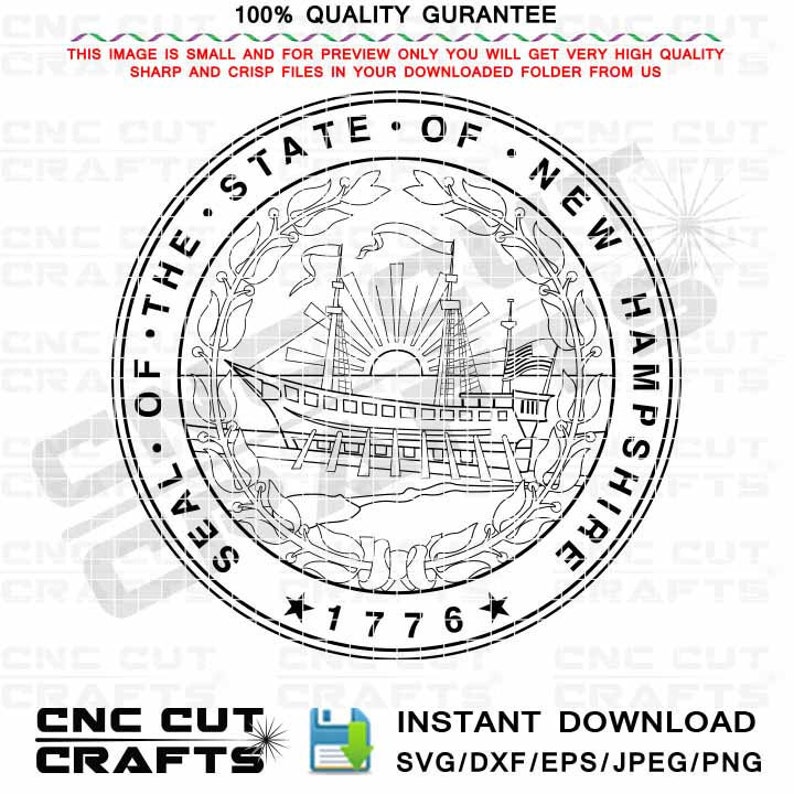 New Hampshire State Seal, Vector SVG, CNC Laser Cut File - Etsy