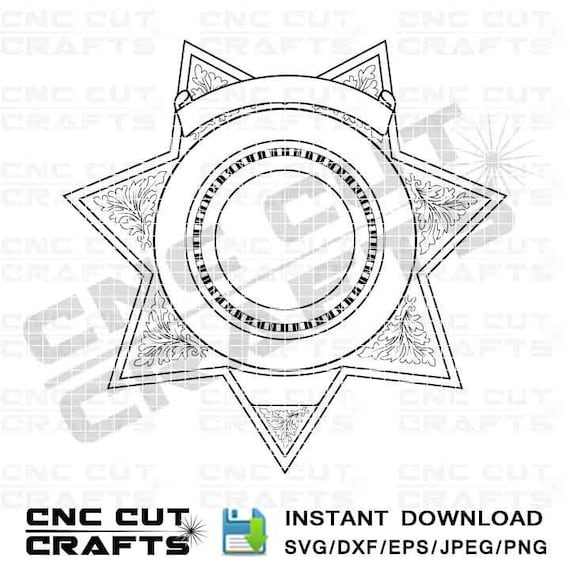 Sheriff Badge Svg Blank Editable Clipart Vector - Etsy