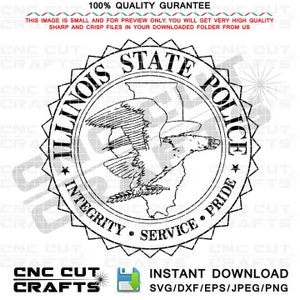 Illinois staat politie logo vector svg badge cnc router, lasersnijden, graveren, cricut svg, vinyl snijden, cnc model