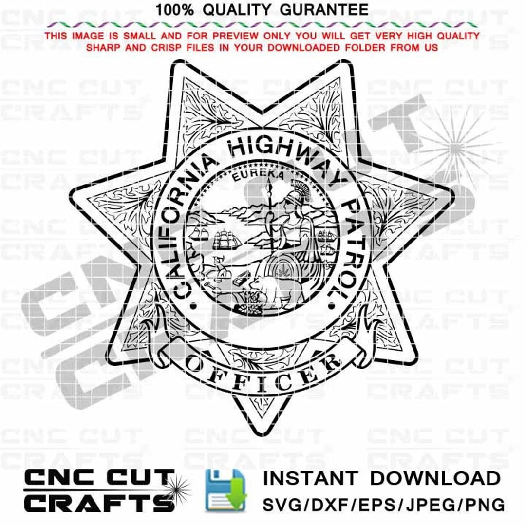 California Highway Patrol Officer Svg CHP Officer Vector Badge Black
