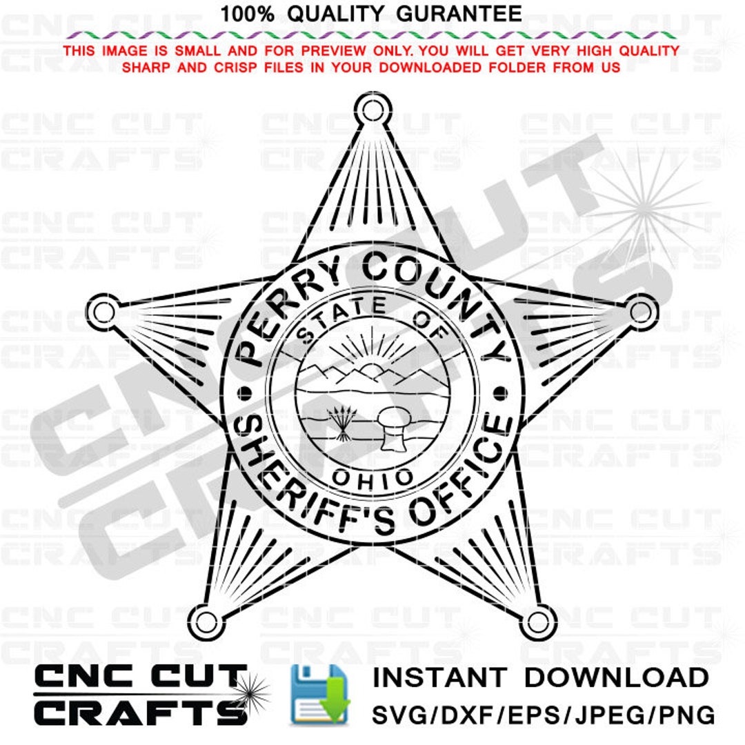 Perry County, Ohio. Sheriffs Office Svg Emblem Vector Outline Badge