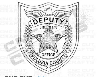 Volusia County Deputy Sheriff Badge Vector File (SVG, DXF)
