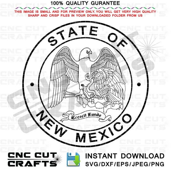 New Mexico State Seal Svg, Vector Logo, Clean line art, Cnc Cutting, Laser Engraving, Cricut Svg, Digital Cutting Machine File