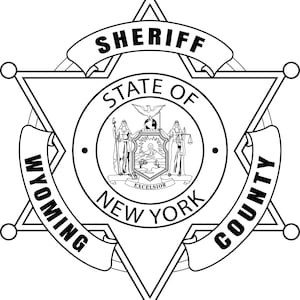 Comté du Wyoming, New York, shérif, badge svg, svg, eps, dxf, png, gravure laser jpeg, découpe laser, fichier routeur CNC, gravure sur bois, fichier laser