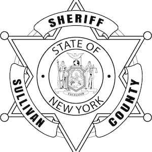 Comté de Sullivan, NY, shérif, badge svg, svg, eps, dxf, png, gravure laser jpeg, découpe laser, fichier de routeur CNC, gravure sur bois, découpe laser
