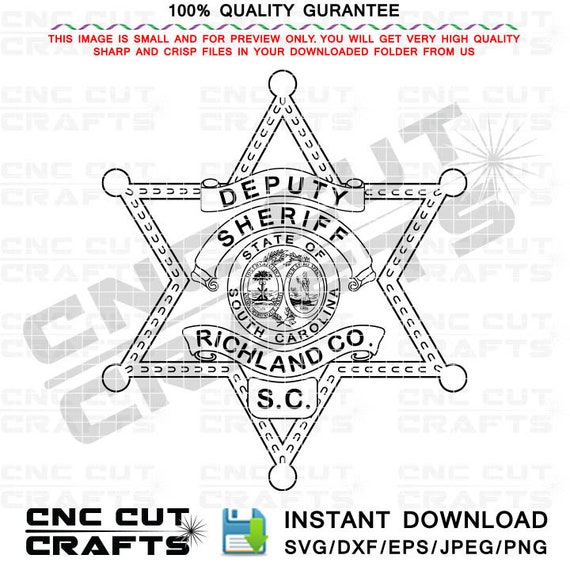 Richland County Deputy Sheriff Badge SVG, CNC Laser Cut File - Etsy