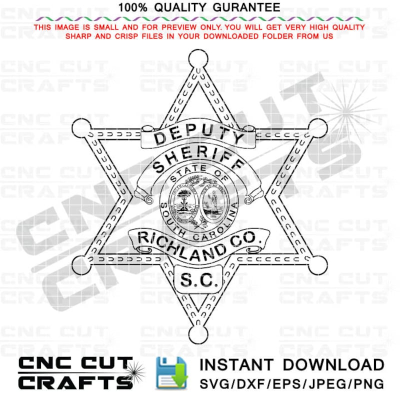 South Carolina Sheriff Badge Svg - Etsy