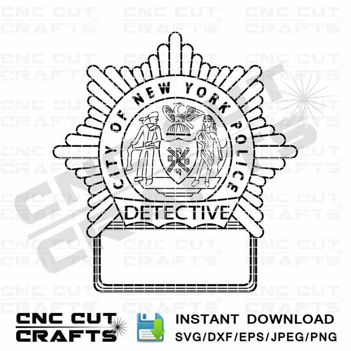 NYPD City of New York Police Detective Svg Badge Vector Etsy