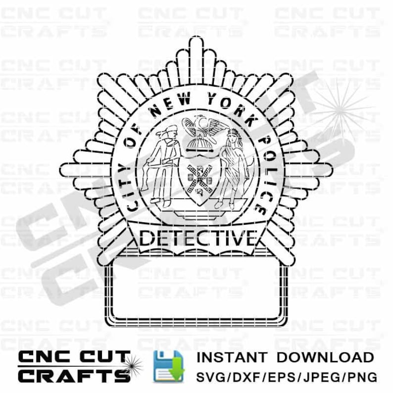NYPD City of New York Police Detective Svg Badge Vector Etsy