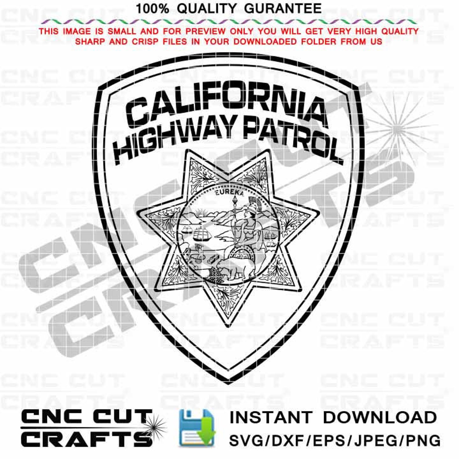 California Highway Patrol svg Parche de hombro CHP parche svg Insignia