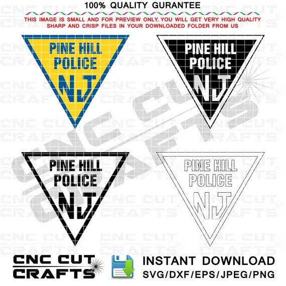 Pine Hill Police Department Logo New Jersey Color and Black Etsy