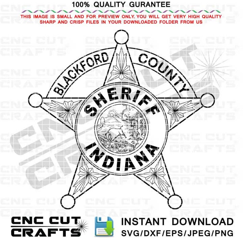 Blackford County Sheriff SVG Indiana State Sheriff Star Logo Etsy