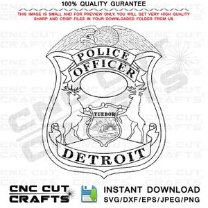 Detroit Police Badge - Etsy