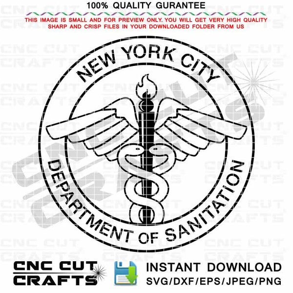 New York City Department of Sanitation vector logo svg dxf line art cnc cutting, laser engraving, cricut file