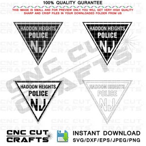 Haddon Höhen NJ Police Abteilung Logo New Jersey Farbe und schwarz weiße Vektordatei in 4 verschiedenen Stilen