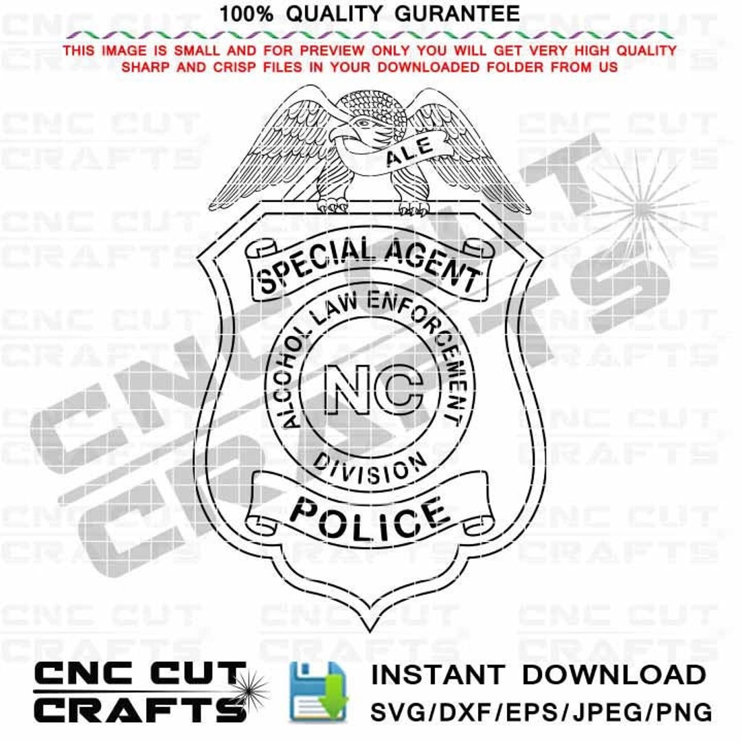 Alcohol Law Enforcement Division Police Svg Special Agent Badge, NC