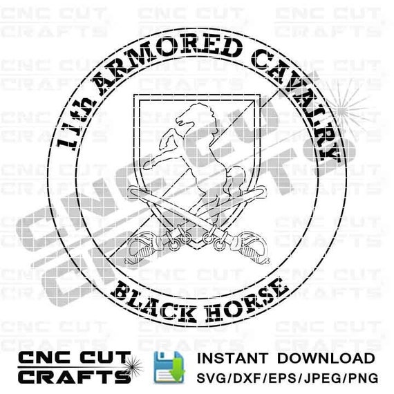 11th Armored cavalry Black Horse patch logo insignia svg dxf Etsy